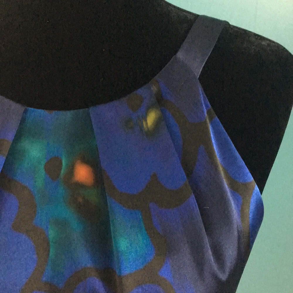 Elie Tahari beautiful blue-green silk dress - Picture 3 of 4